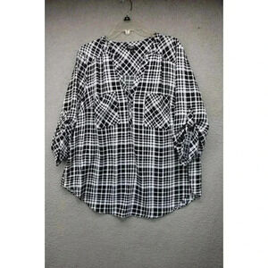 Torrid Harper Plaid Tunic-Size 2-Roll Tab Sleeves